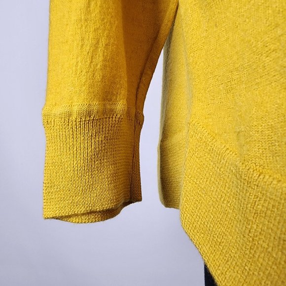 J. Crew Yellow Merino Wool Knit Sweater Size XL - Picture 4 of 9